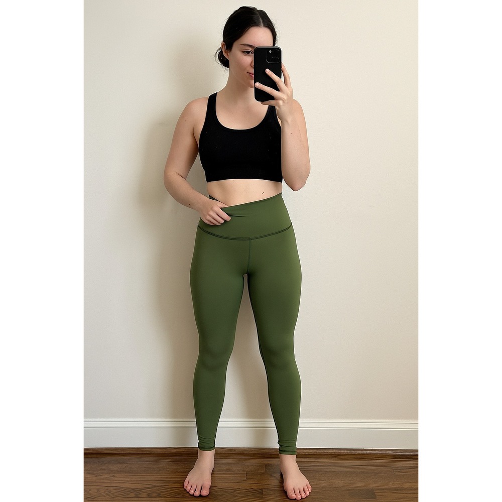 Fleo Olive Green High-Waist Leggings